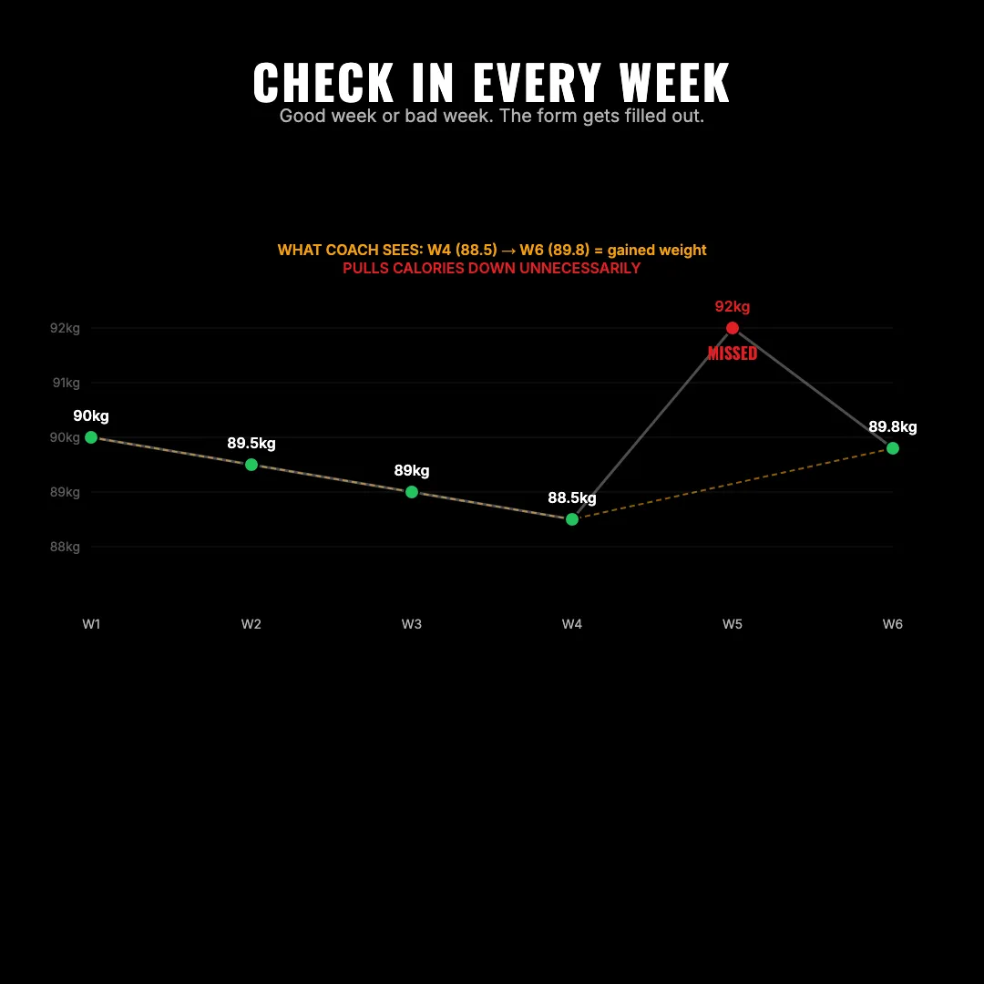 Check In Every Week — good or bad, every data point matters for making the right adjustments