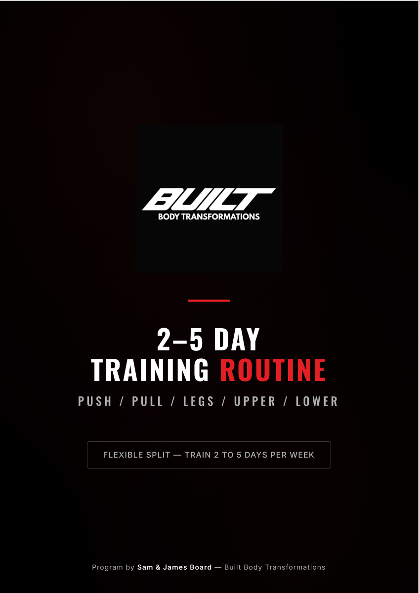 Built Body Transformations — 2-5 Day Training Routine